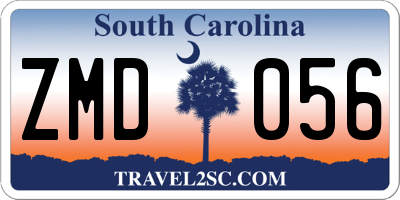 SC license plate ZMD056