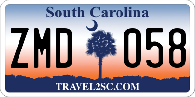SC license plate ZMD058