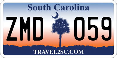 SC license plate ZMD059