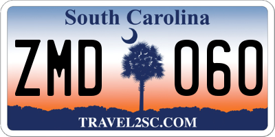 SC license plate ZMD060