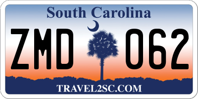 SC license plate ZMD062