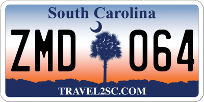 SC license plate ZMD064