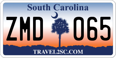 SC license plate ZMD065