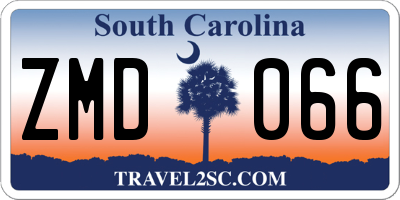 SC license plate ZMD066