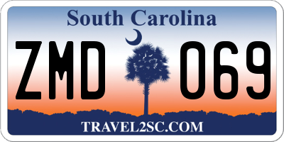 SC license plate ZMD069