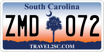 SC license plate ZMD072