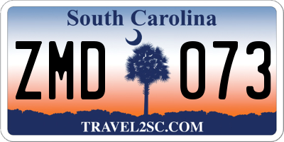 SC license plate ZMD073