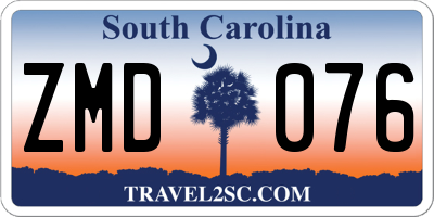 SC license plate ZMD076