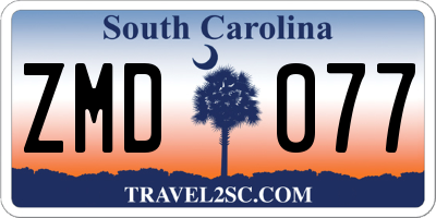 SC license plate ZMD077