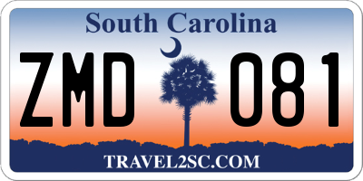 SC license plate ZMD081