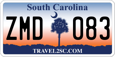 SC license plate ZMD083