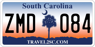 SC license plate ZMD084