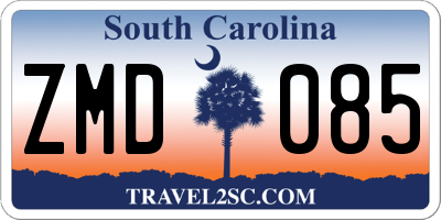SC license plate ZMD085