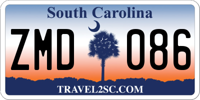 SC license plate ZMD086