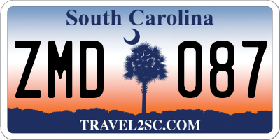 SC license plate ZMD087