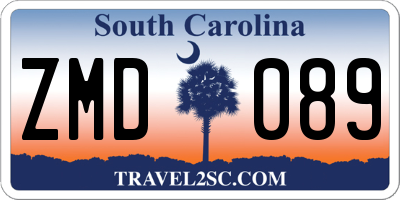 SC license plate ZMD089