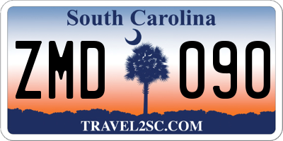 SC license plate ZMD090