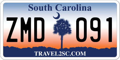 SC license plate ZMD091