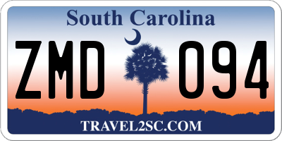 SC license plate ZMD094