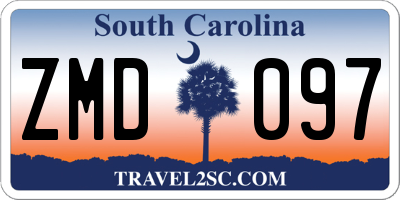 SC license plate ZMD097