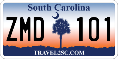 SC license plate ZMD101