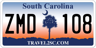 SC license plate ZMD108