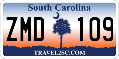 SC license plate ZMD109