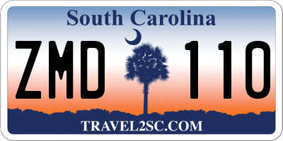 SC license plate ZMD110