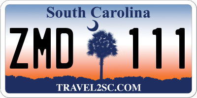 SC license plate ZMD111