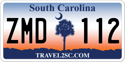 SC license plate ZMD112