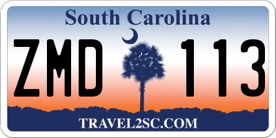 SC license plate ZMD113