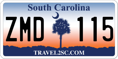 SC license plate ZMD115