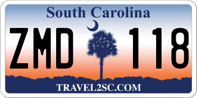 SC license plate ZMD118