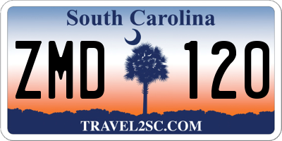 SC license plate ZMD120