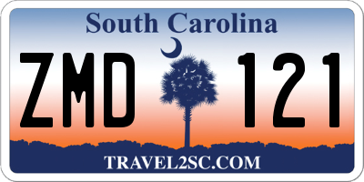 SC license plate ZMD121