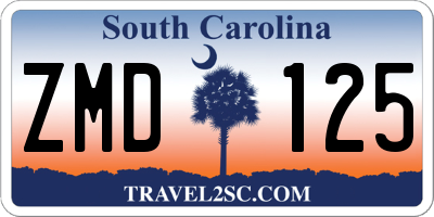 SC license plate ZMD125