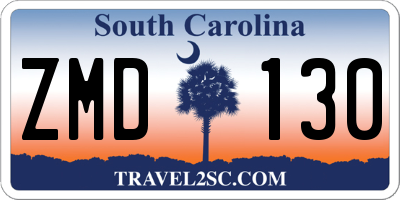 SC license plate ZMD130