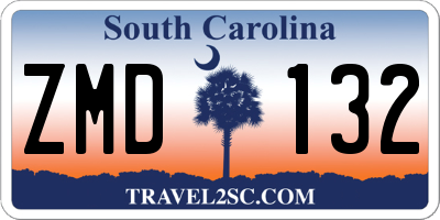 SC license plate ZMD132
