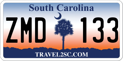 SC license plate ZMD133