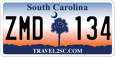 SC license plate ZMD134