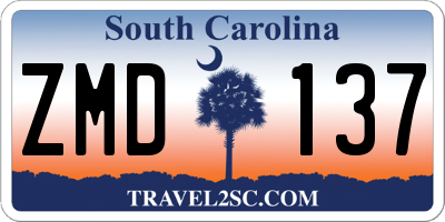 SC license plate ZMD137