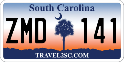 SC license plate ZMD141