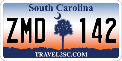 SC license plate ZMD142