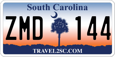SC license plate ZMD144
