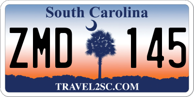 SC license plate ZMD145