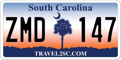 SC license plate ZMD147