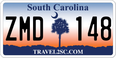 SC license plate ZMD148