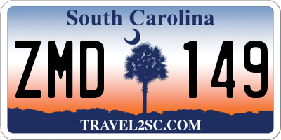 SC license plate ZMD149