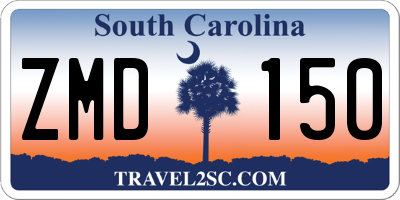 SC license plate ZMD150