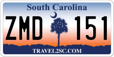 SC license plate ZMD151